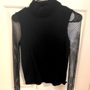 Long Sleeve Mesh Sleeve Top